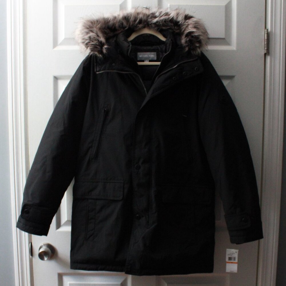 Michael Kors Faux Fur Accent Hooded Winter Coat